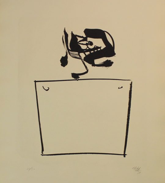 Litografia. Pintiquiniestra, 1957. Antonio Saura