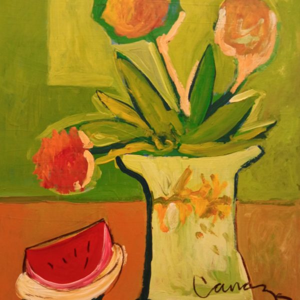 Öl auf Holztafel. Ohne Titel. Alberto Cavazos