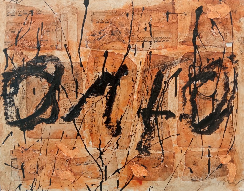 Mischtechnik auf Papier. Partitur, 2018. Aramis Ney