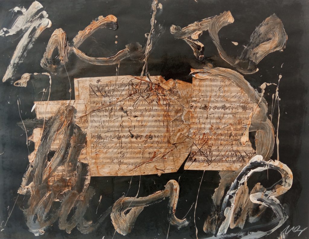 Mischtechnik auf Papier. Partitur, 2018. Aramis Ney
