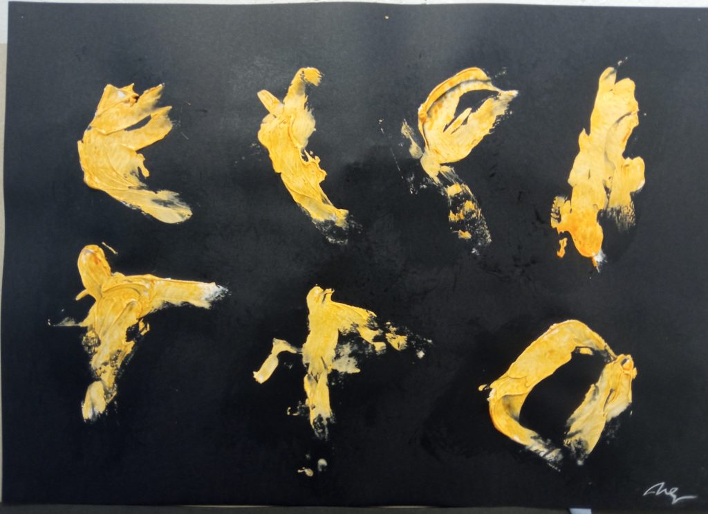 Mischtechnik auf Karton. Ohne Titel, 2018. Aramis Ney