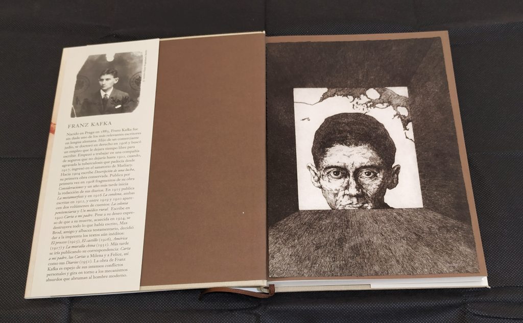 Libro con litografia. La metamorfosi di Kafka. José Hernández