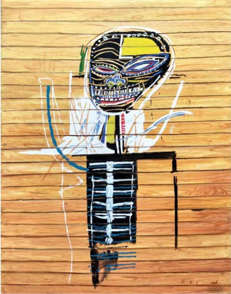 Oil on panel. Homage to Basquiat, Manuel Terán