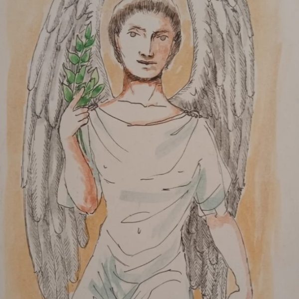 Disegno di un angelo di Manuel de las Casas