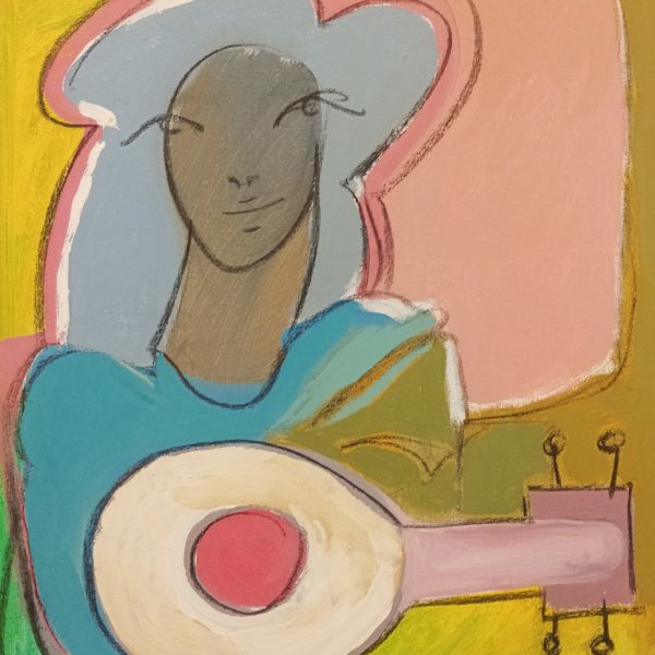 Mujer con mandolina, Alberto Cavazos