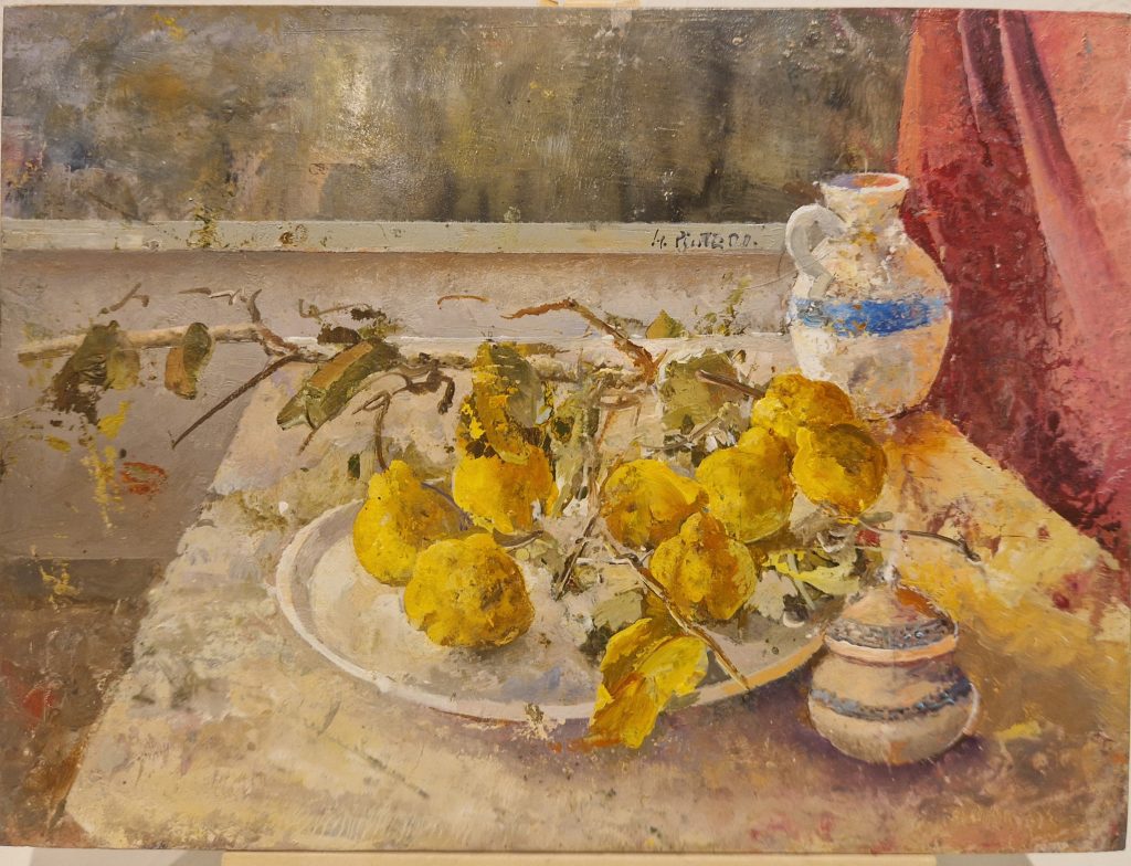 Bodegón copn memrbillo. Ángel Pintado Sevilla