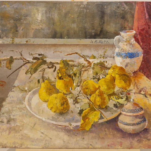 Bodegón copn memrbillo. Ángel Pintado Sevilla