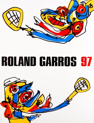 Serigrafía de Antonio Saura. Cartel para Roland Garros